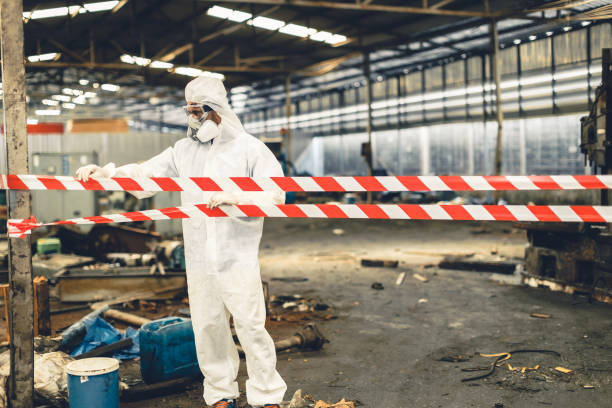 Professional Biohazard Cleanup technician working in Linn, TX